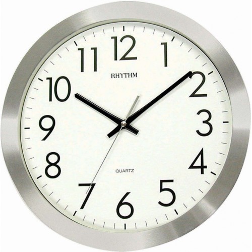 Rhythm Value Added Wall Clock Aluminium Frame Silent Silky Move Analog